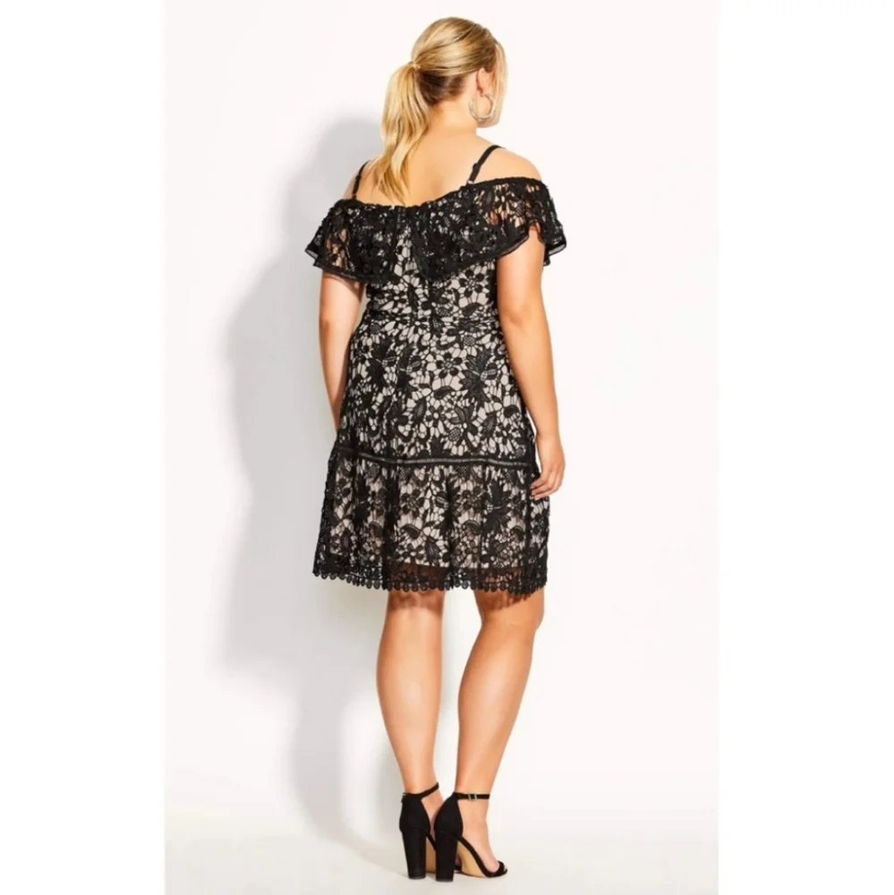 NWT CITY CHIC NUDE ILLUSION DRESS SZ. 24/XXL - Picture 2 of 5